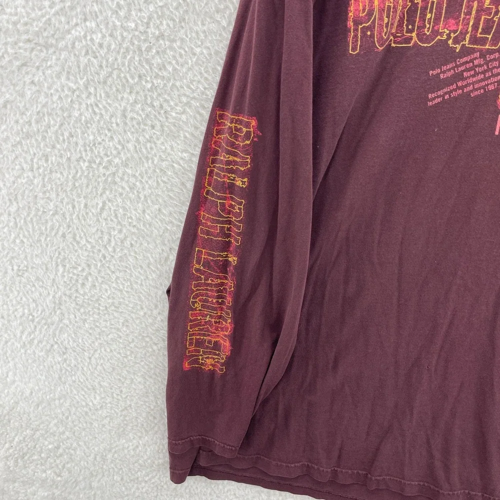 Y2K Polo Jeans Co Ralph Lauren Shirt Mens 2XL Red Vintage Logo Preppy 90s 2000s